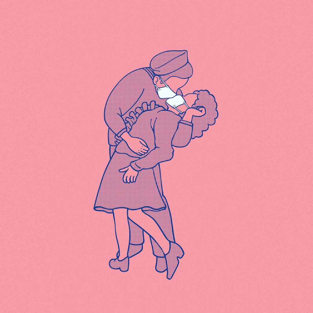 covid e bacio