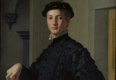 bronzino ritratto di giovane uomo 1530s.olio su legno 37 58 x 29 12 in.956 x 749 cm.image 620x430