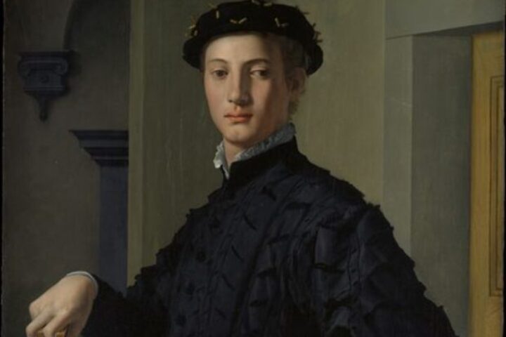 bronzino ritratto di giovane uomo 1530s.olio su legno 37 58 x 29 12 in.956 x 749 cm.image 620x430