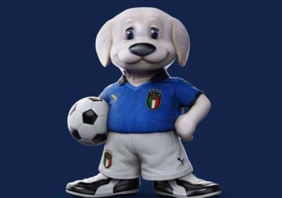 mascotte italia sfondo blu light