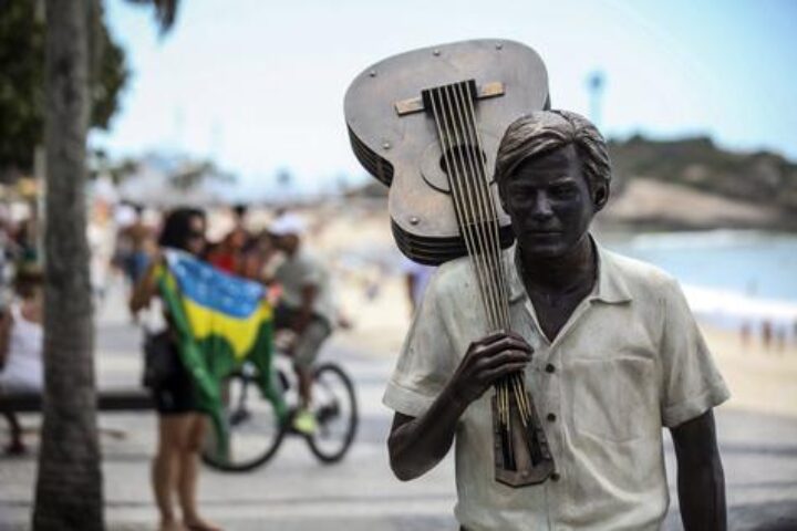 statue in honour of brazilian composer tom jobim