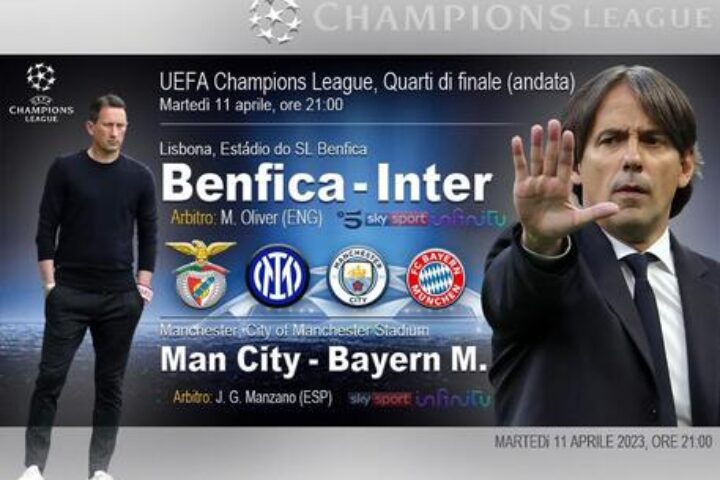 champions league, benfica inter e man city bayern m.(elaborazione)