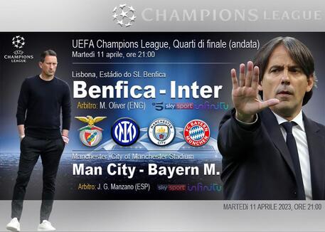 champions league, benfica inter e man city bayern m.(elaborazione)