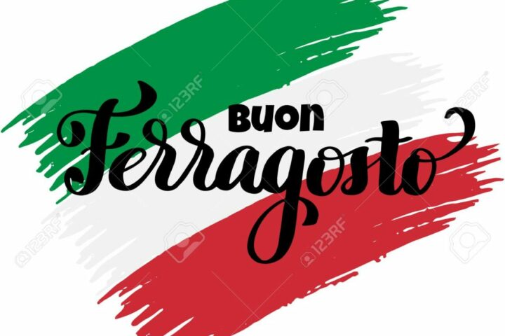 buon ferragosto italian summer festival hand lettering
