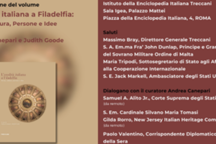 leredita italiana a filadelfia. storia cultura persone e idee il 6 dicembre presentazione a roma del volume a cura di andrea canepari e judith goode immagine15 471x223