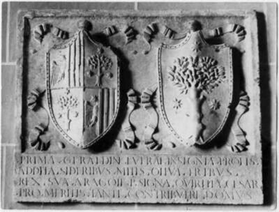 lo stemma della famiglia geraldini nel palazzo di famiglia di amelia 600x456