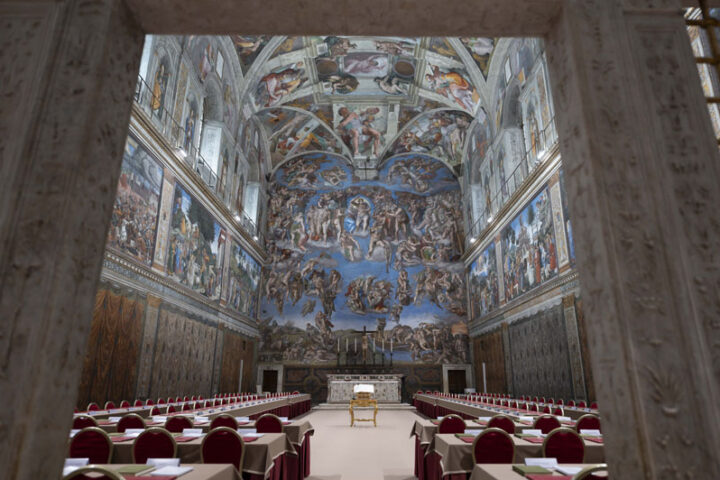 preparazione conclave cappella sistina