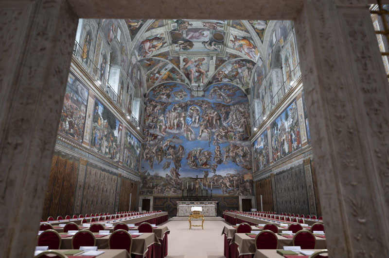 preparazione conclave cappella sistina