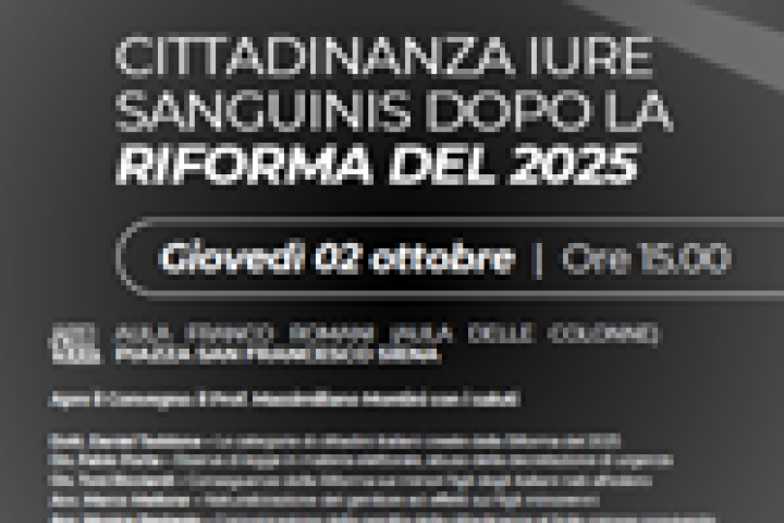 cittadinanza iure sanguinis dopo la riforma del 2025 – le risposte degli esperti convegno il 2 ottobre alluniversita di siena immagine18