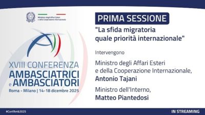 al via oggi la xviii conferenza degli ambasciatori ditalia nel mondo 1