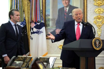 president trump attends swearing in ceremony for new dhs secretary mullin