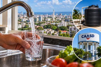 agua del grifo y ciudad costera