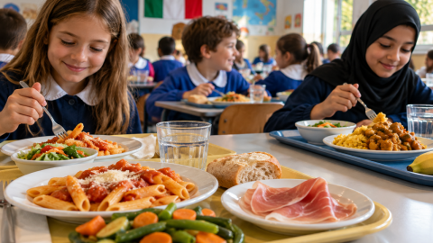 almuerzo multicultural en la escuela