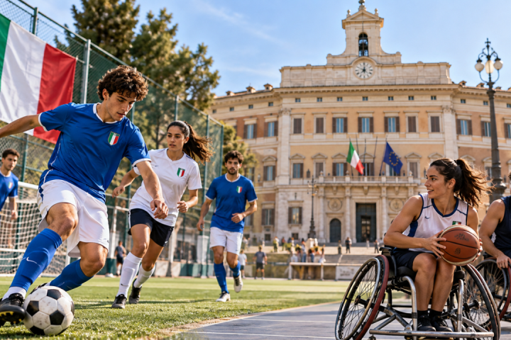 deporte inclusivo frente a la plaza italiana