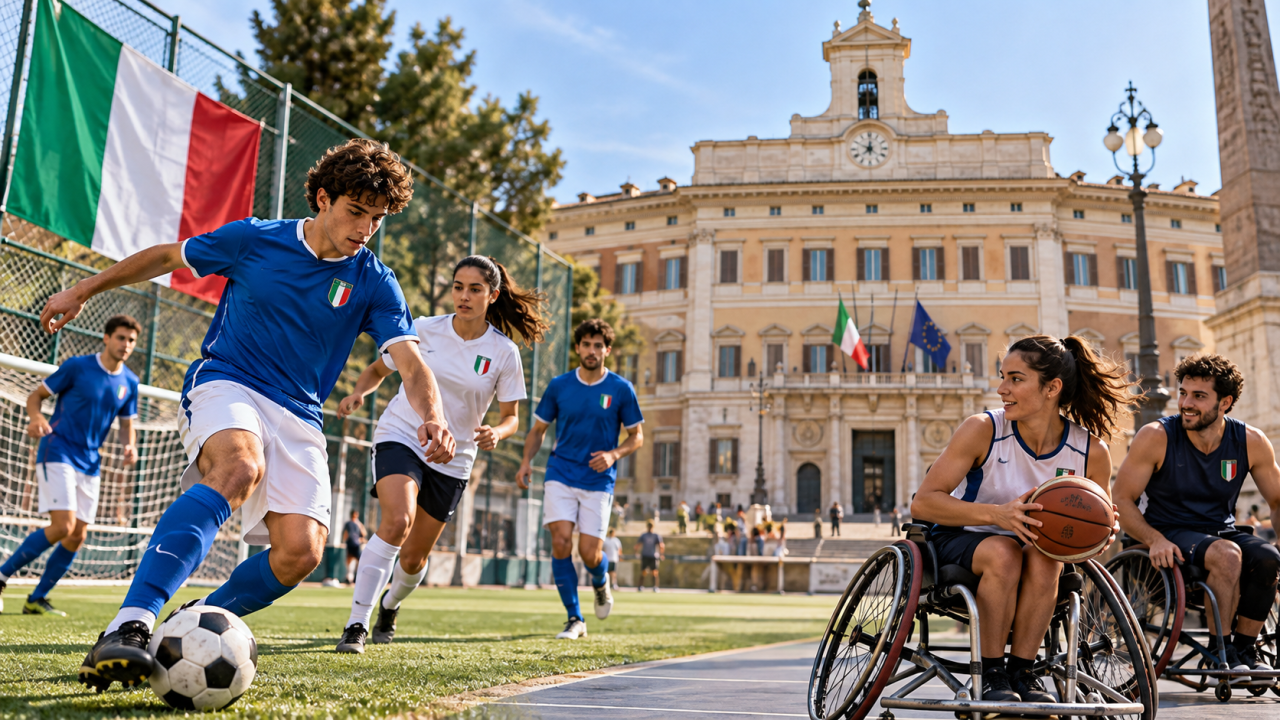 deporte inclusivo frente a la plaza italiana
